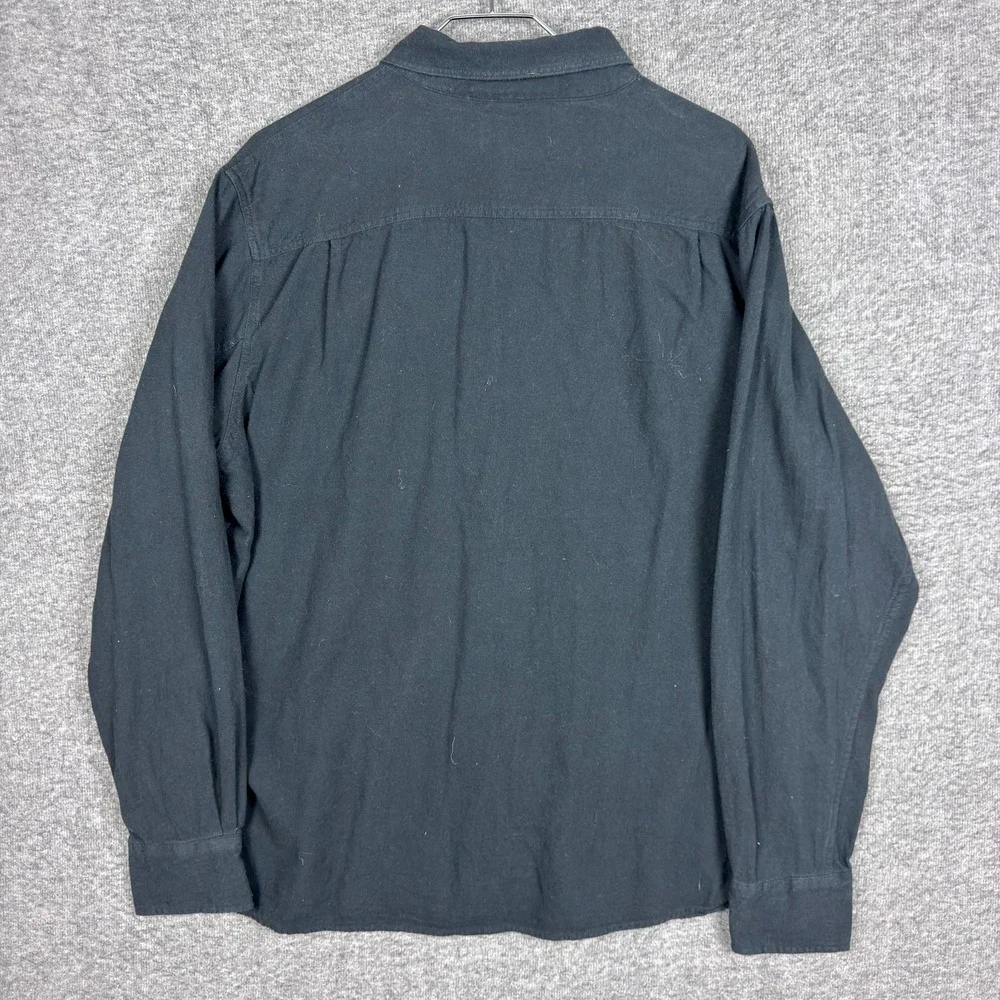 True Religion Shirt Mens XXL Black Utility Flannel Long Sleeve Button Western